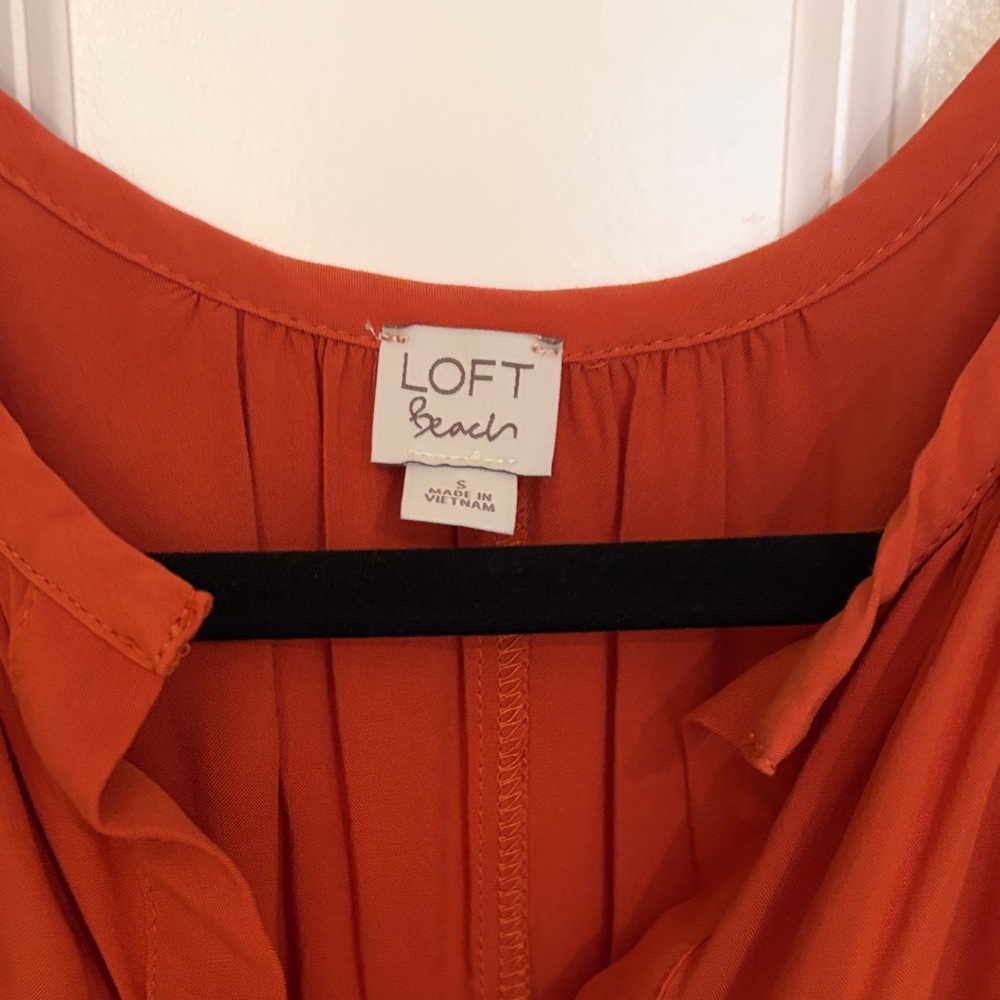 LOFT Beach Orange Midi Dress